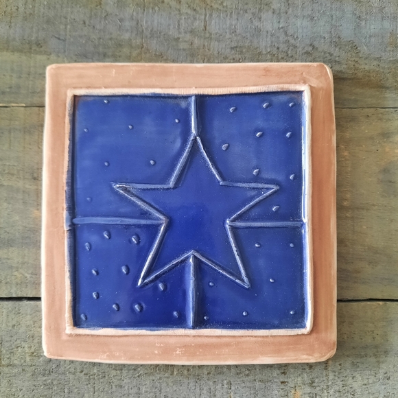 Handmade Dotti Potts Ceramic Cobalt Star - Picture 1 of 6